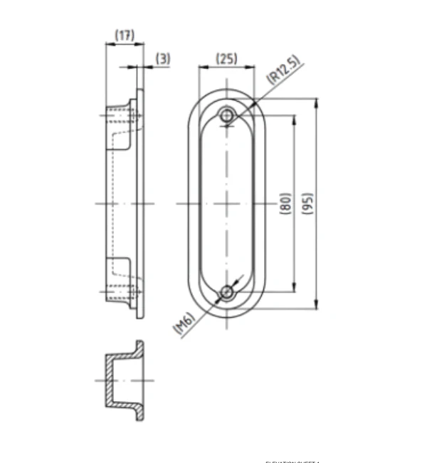 SCHÜCO  Handle Spacer 269422 /269225-Silver - Image 3
