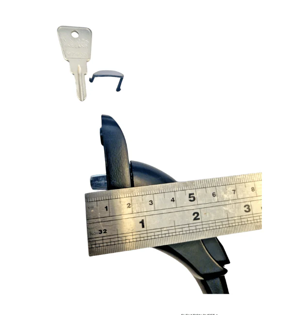 WINLOCK Inline windows handle-Universal for aluminum and upvc-BLACK- RIGHT hand - Image 3